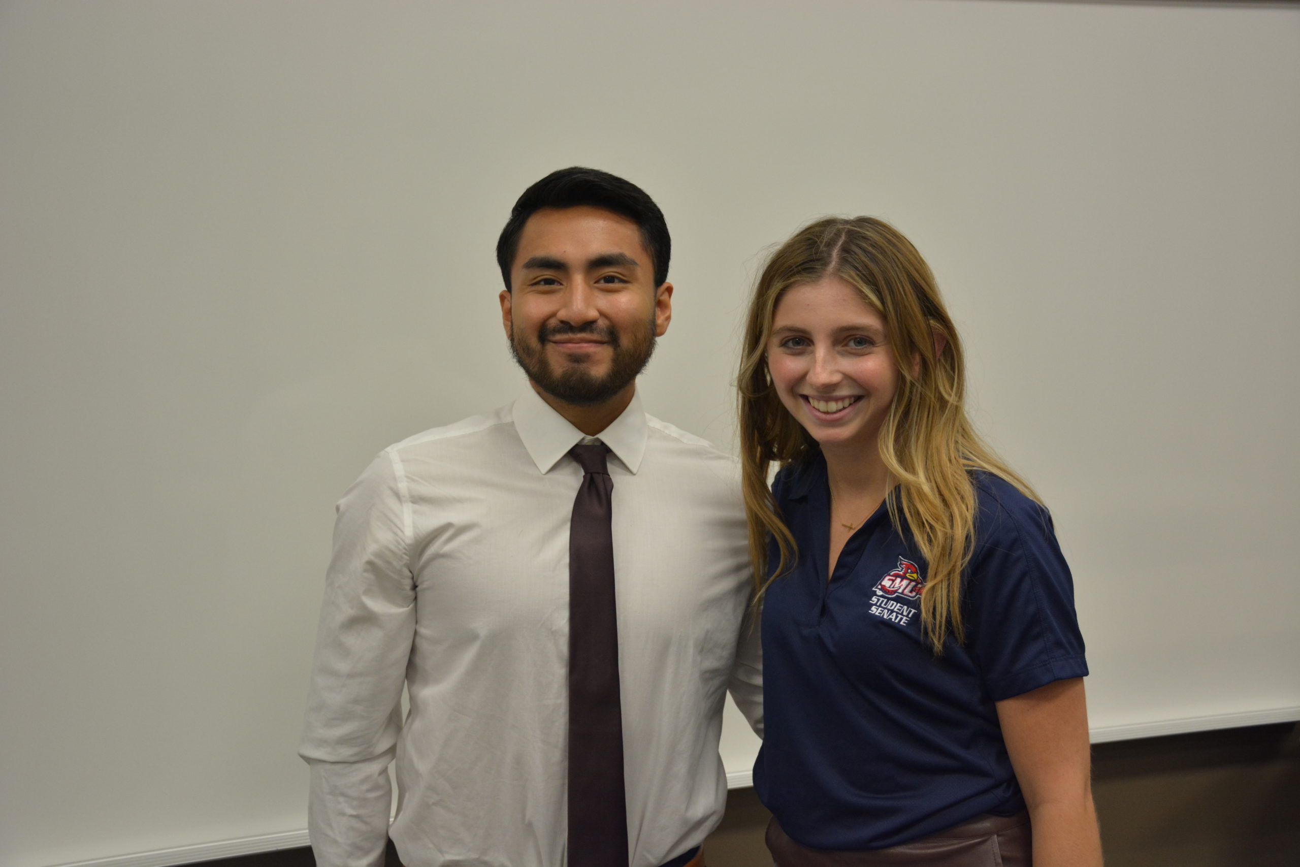 Two New Student Senate Executive Board Members - Mr. Angel Sacta Espinoza and Ms. Mary Furlong