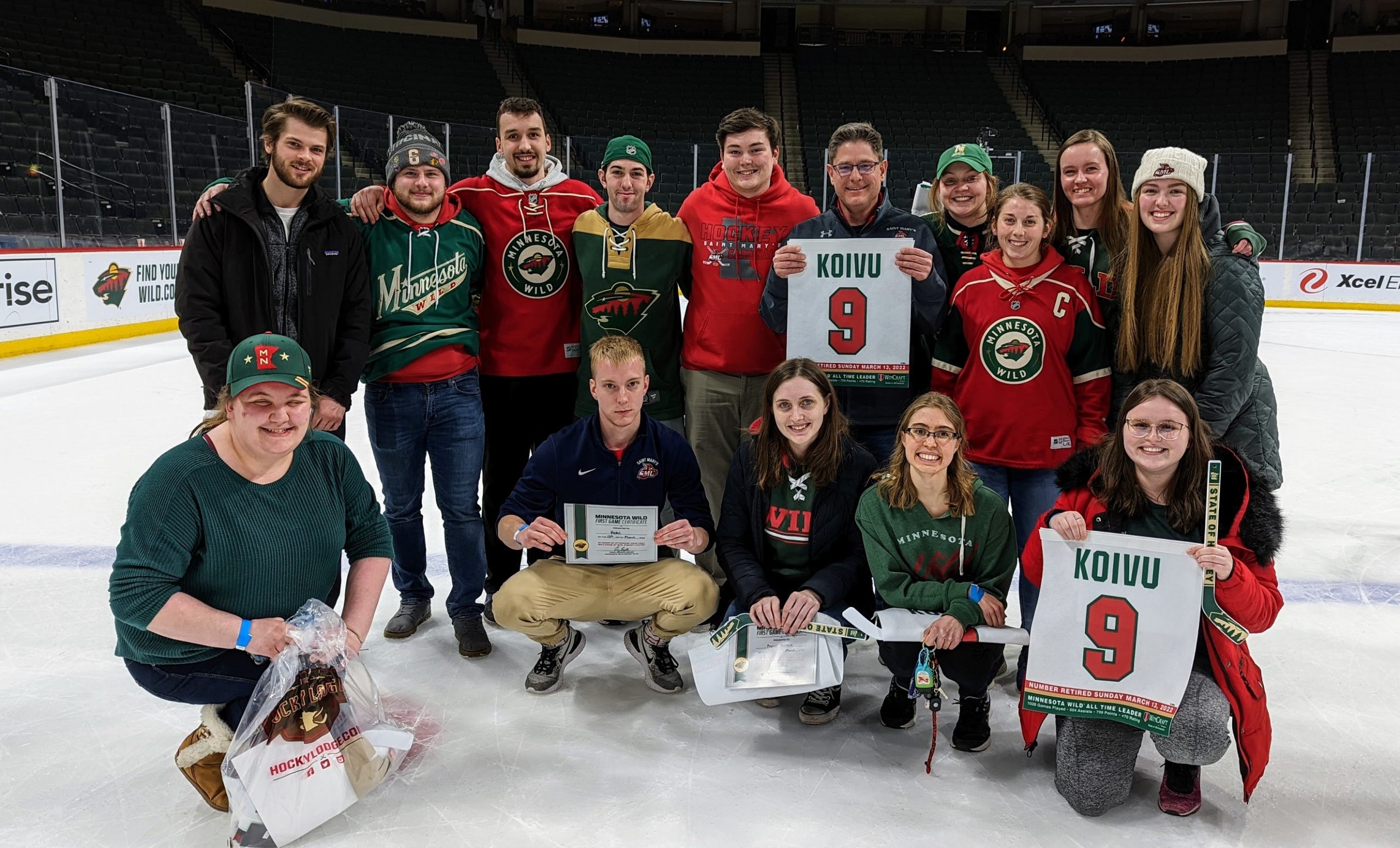 On the ice after the game