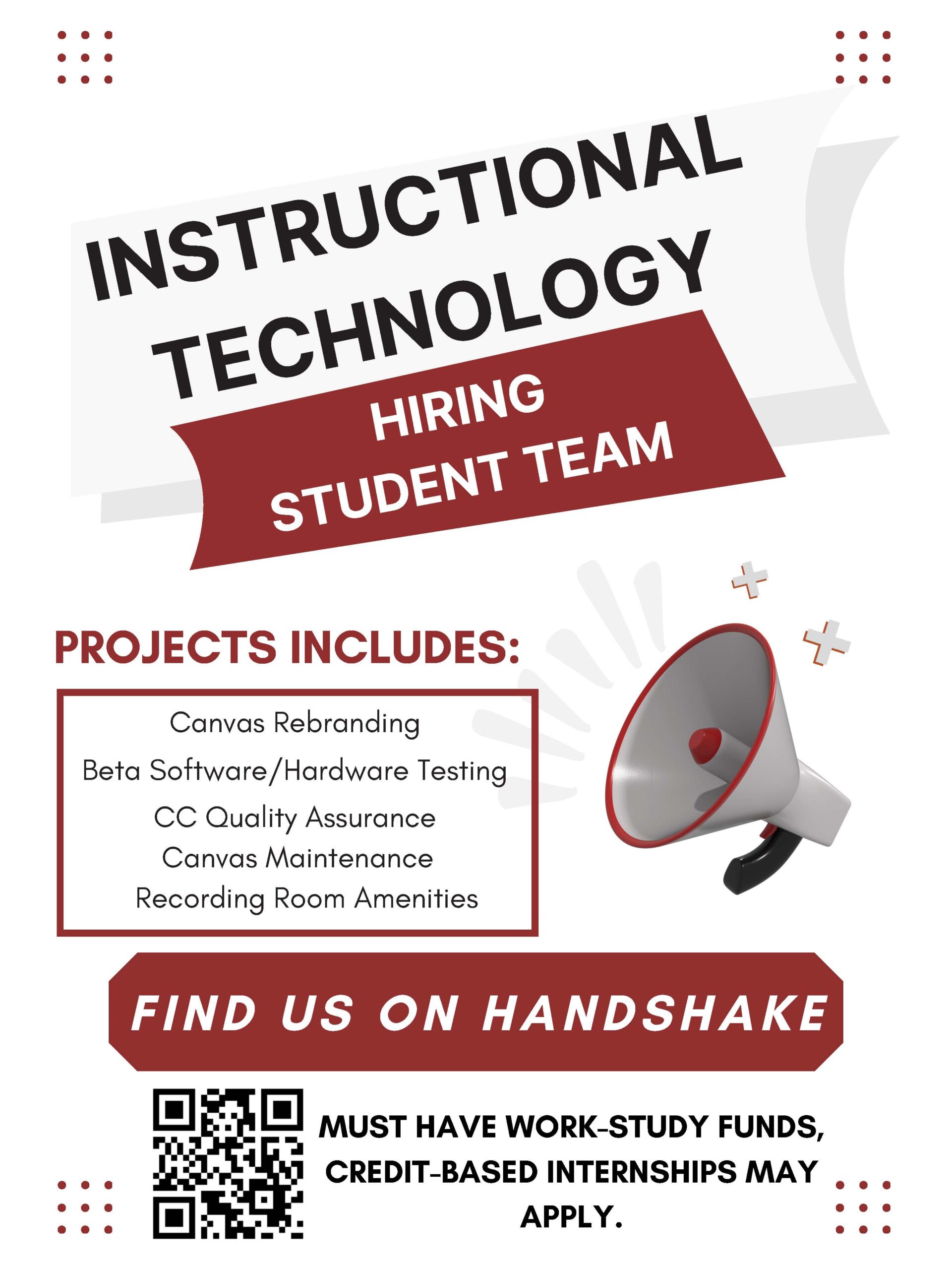 Job hiring poster for the student team.