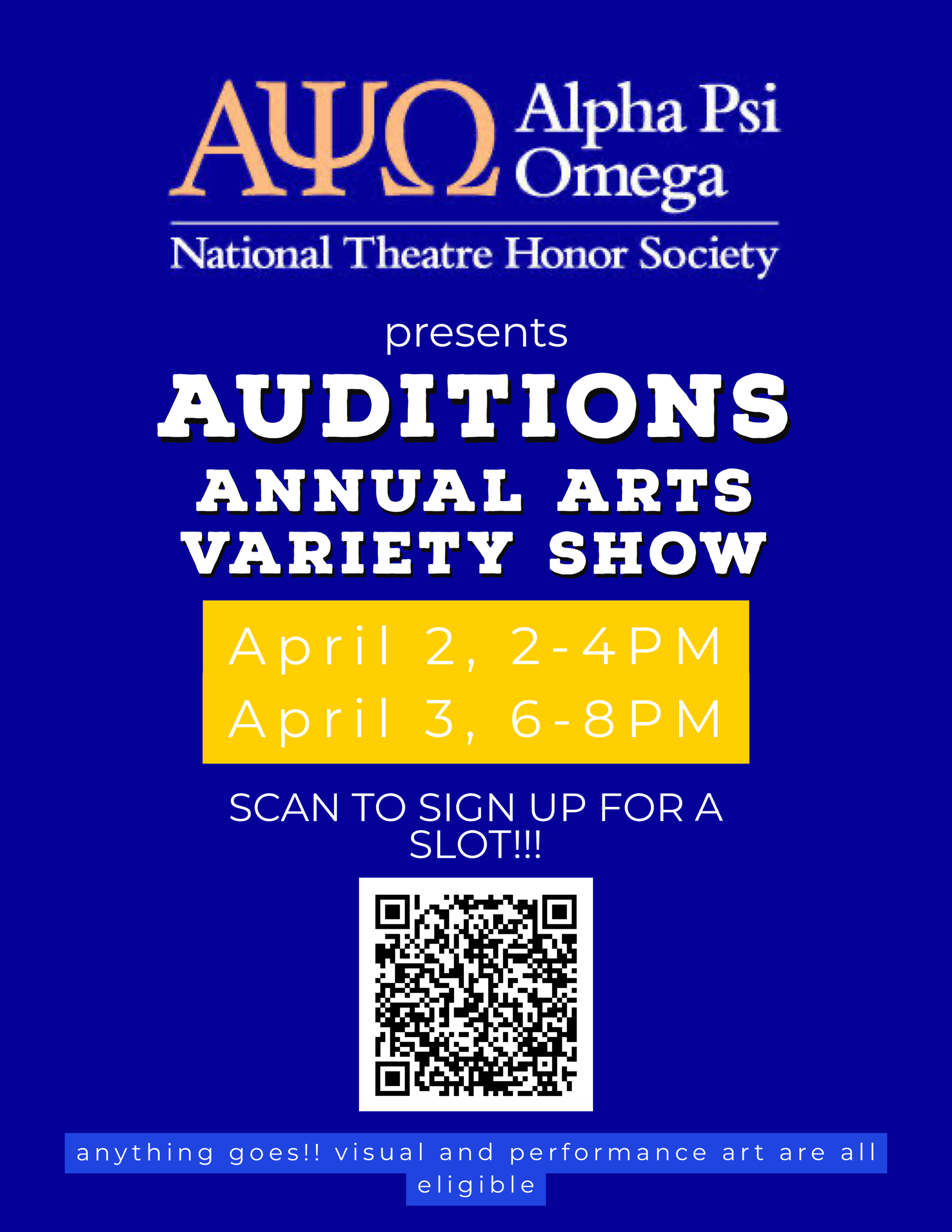 Audition sign-up QR code