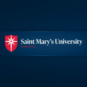 Saint Mary's shield with the title "Saint Mary's University of Minnesota"