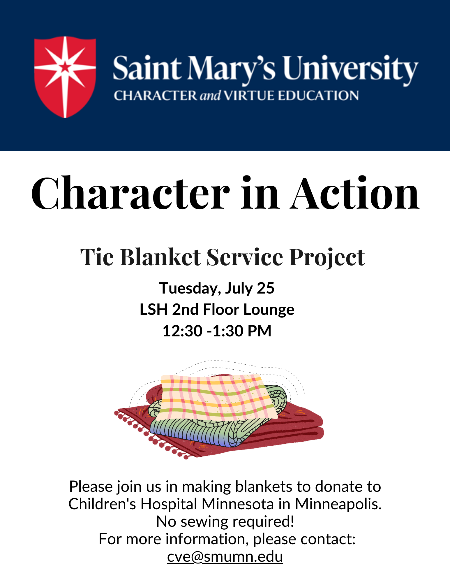 Announcement: Character in Action Blanket Service Project