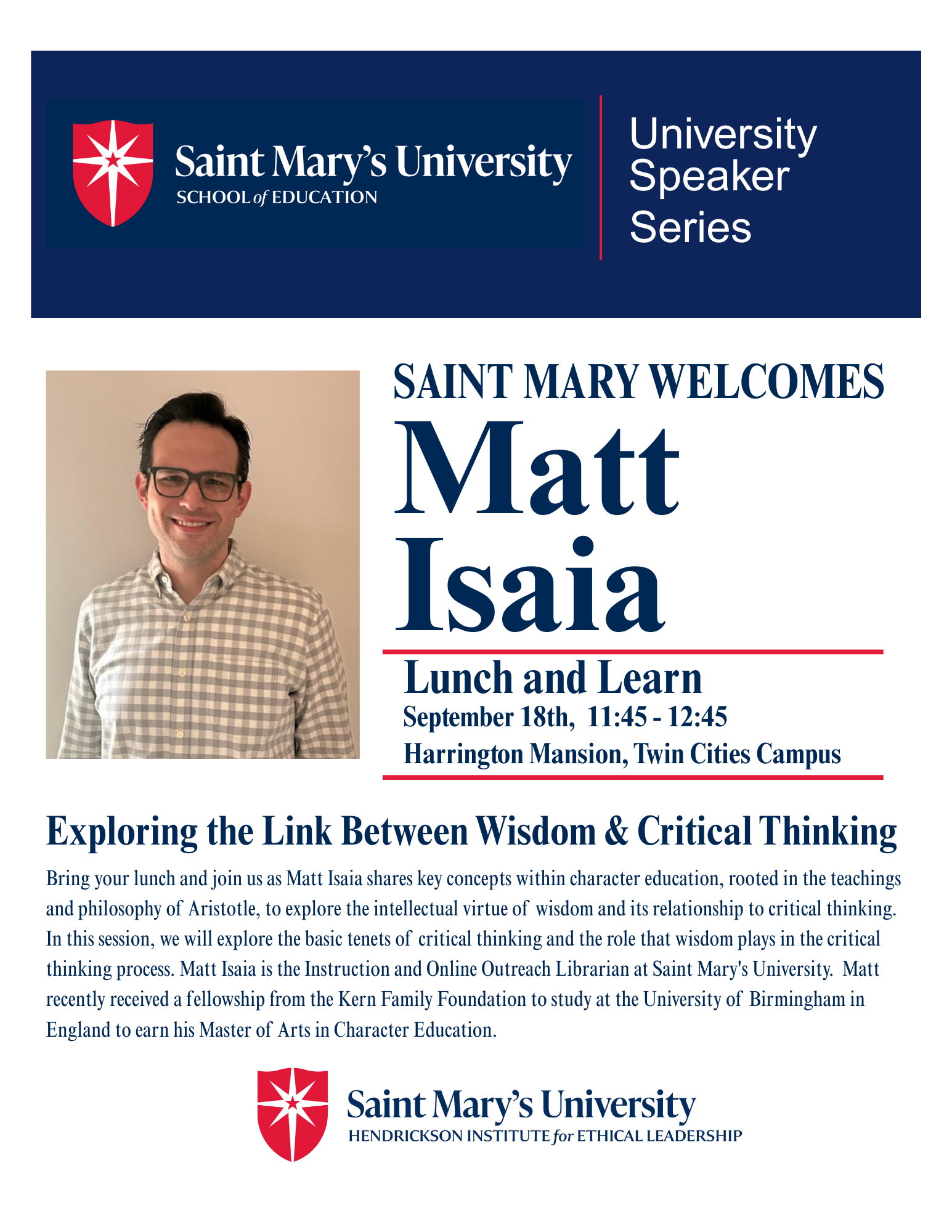Matt Isaia Speaking Engagement