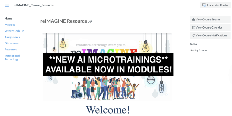 Welcome banner saying **New AI Microtrainings** Available now in modules