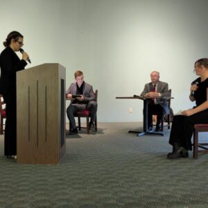 Students perform in mock trial
