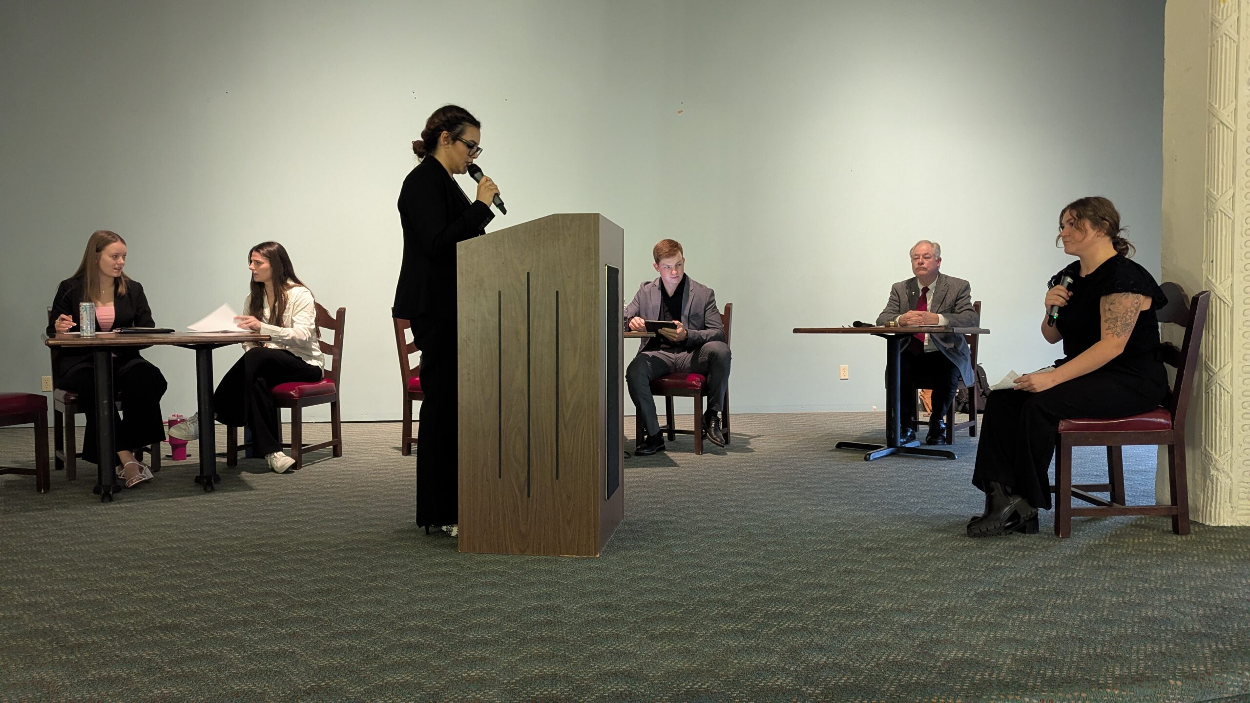 Students perform in mock trial