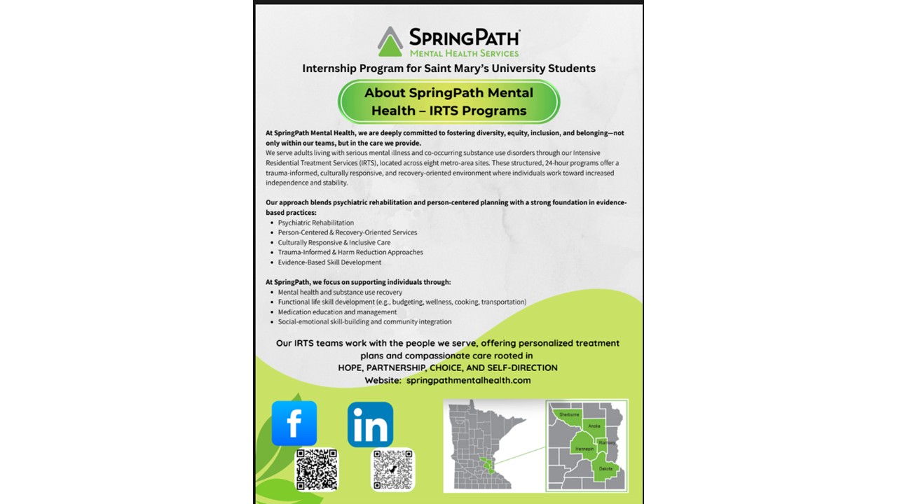 An image of the front page of the flyer with information about SpringPath's IRTS Programs, their approach, and a link to their website.