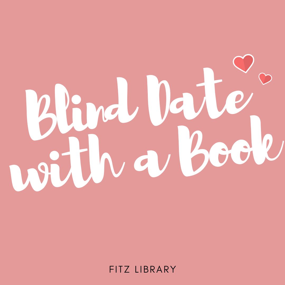 Image features a coral pink background with white text, Blind Date with a Book."