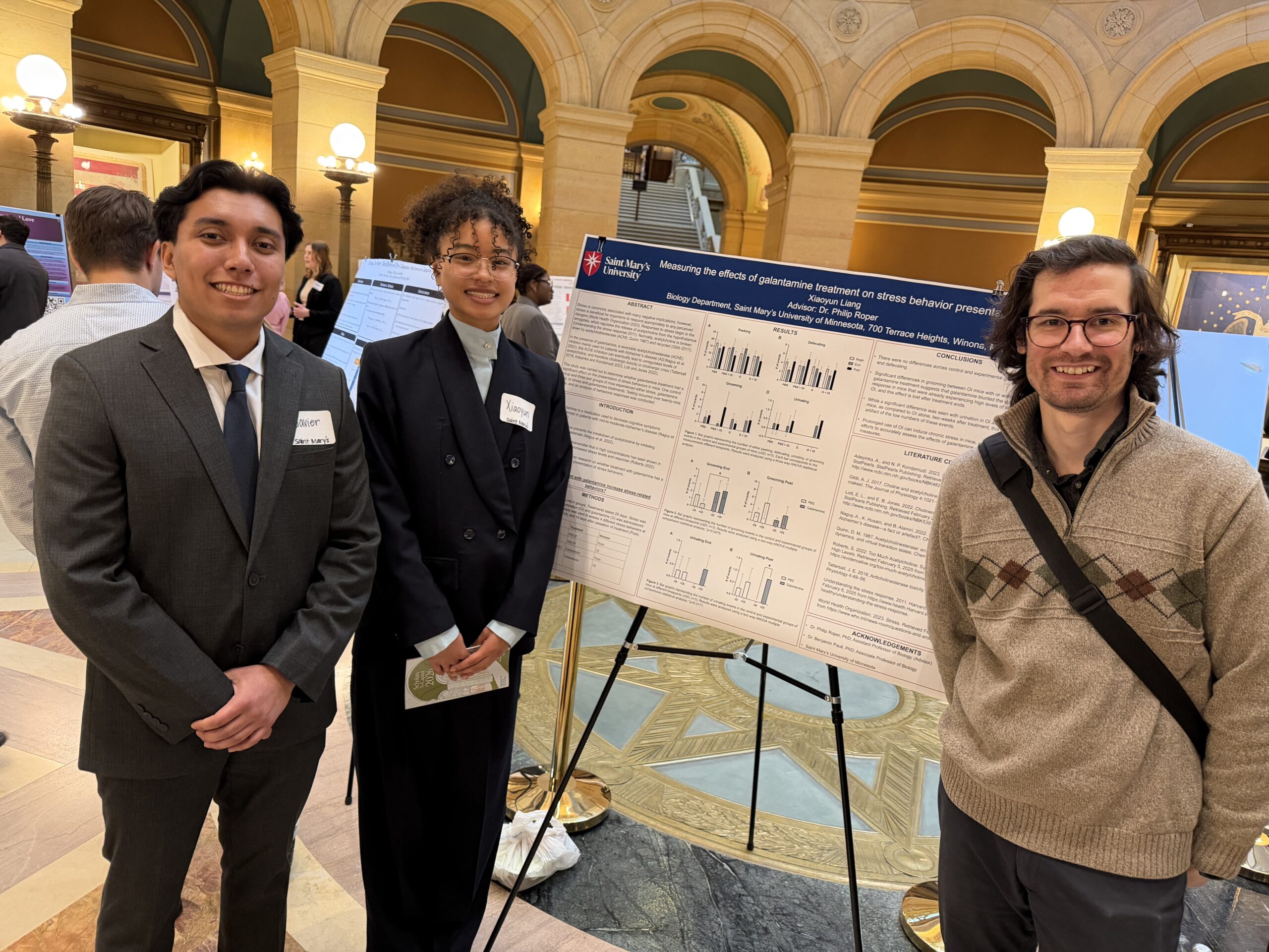 SMU Seniors Javier Rodriguez Cifuentes and Xiaoyun Liang