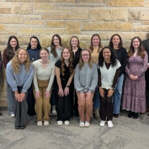 New Members of the Delta Epsilon Sigma honor society with Dr. Darren Row and Dr. Kevin Rickert