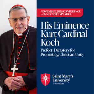 Flyer for the November Symposium with a headshot of Cardinal Koch, Prefect, Dicastery for Promoting Christian Unity